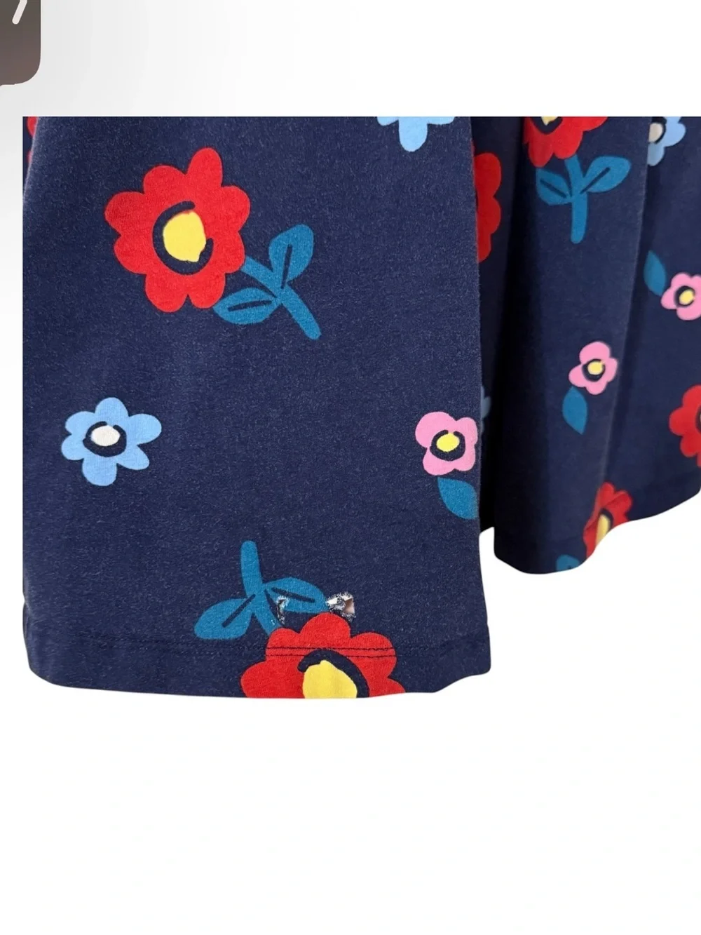 4/$25 Hanna Andersson Flower Twirl Dress Girls Size 6-7 Navy Red Pockets READ